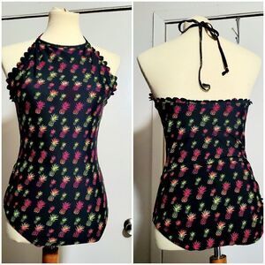 YMI Multi-colored Pineapple Print One Piece Swimsuit Size Large